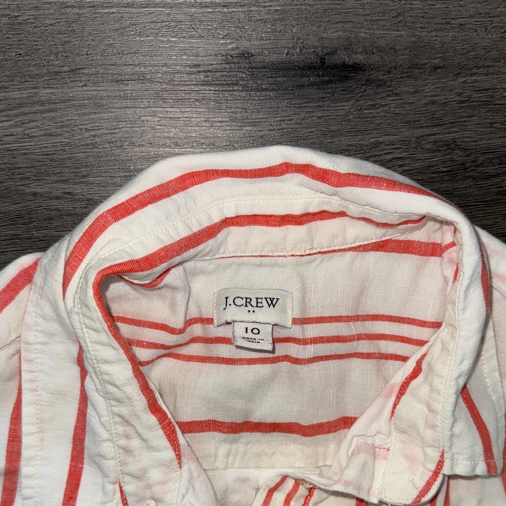 J. Crew Sleeveless Red and White Striped Midi Dress - Picture 3 of 5